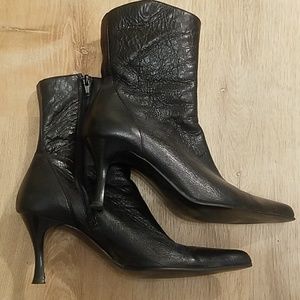 Black Leather Booties